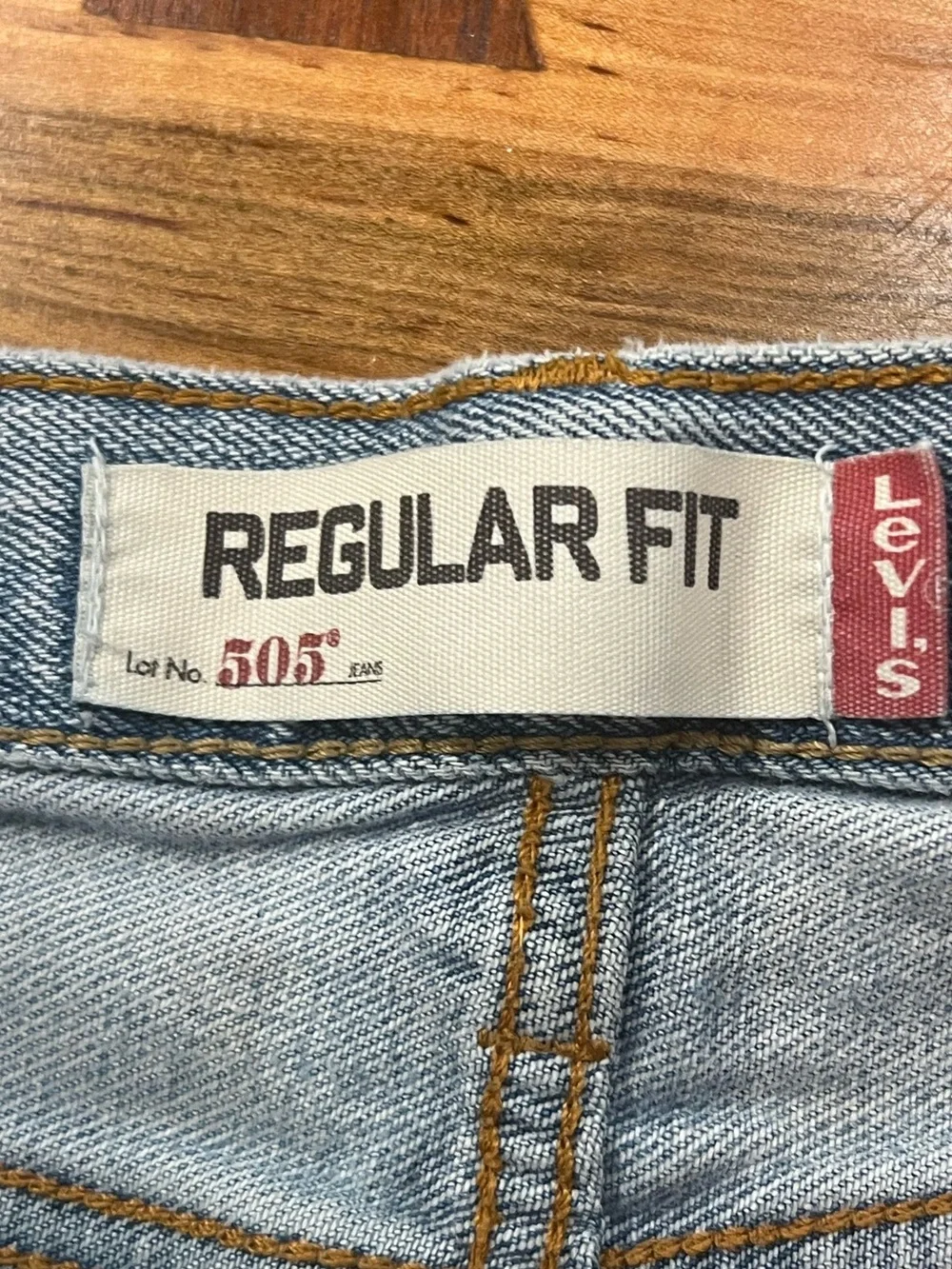 Levi's Men's Light Blue Denim Jeans with Tan Leather Patch